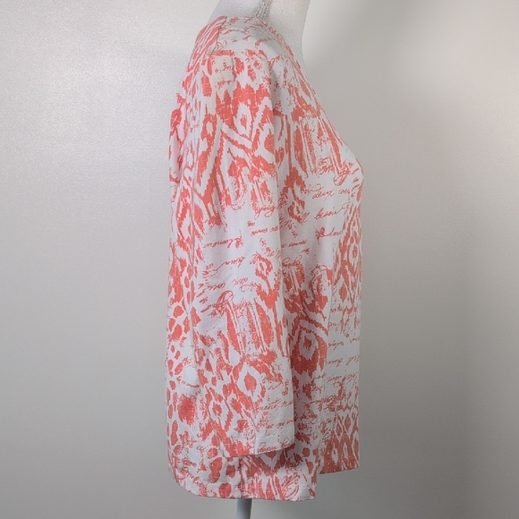 Ruby Rd. Orange 3/4 Sleeve Tee - Picture 4 of 7